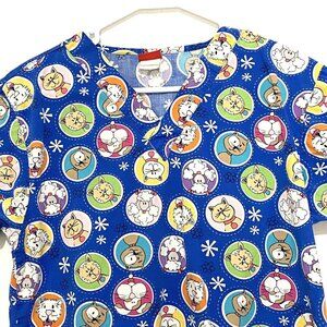 Dickies Animals Scrub Top XS Blue‎